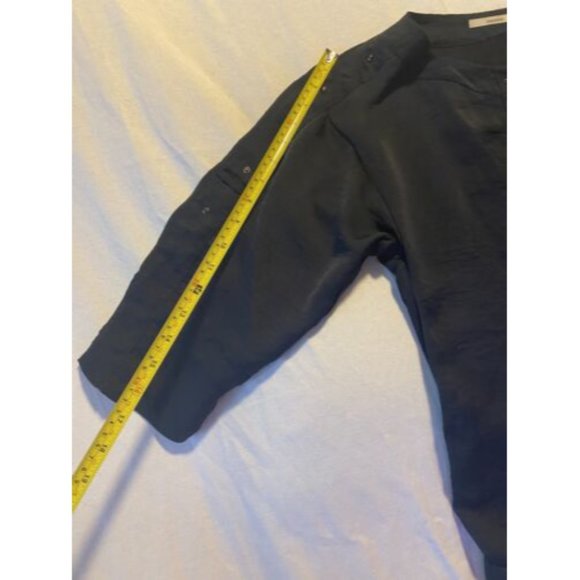 Manoukian Women's Blue 3/4 Sleeve Button Up Lined Dress w/Pockets Small - Picture 7 of 10